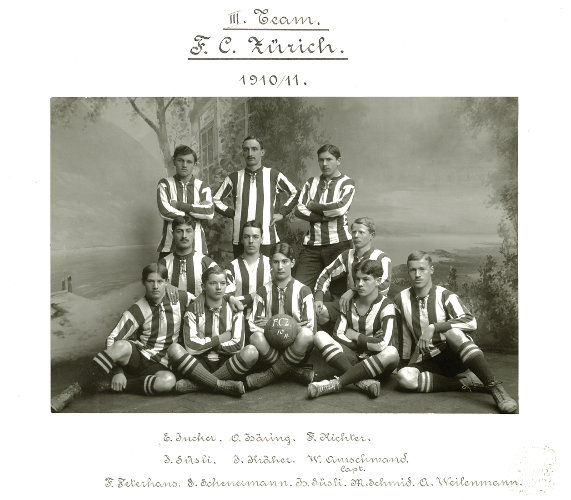 Mannschaftsfoto FCZ 1910/11, dritte Mannschaft